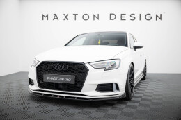 Cup Spoilerlippe Front Ansatz passend für Audi A3 Limousine 8V Facelift schwarz Hochglanz