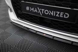 Cup Spoilerlippe Front Ansatz passend für Audi A3 Limousine 8V Facelift schwarz Hochglanz