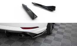 Heck Ansatz Flaps Diffusor V.2 passend für Audi A3 Limousine 8V Facelift schwarz Hochglanz