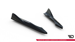 Heck Ansatz Flaps Diffusor V.2 passend für Audi A3 Limousine 8V Facelift schwarz Hochglanz