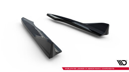 Heck Ansatz Flaps Diffusor V.2 passend für Audi A3 Limousine 8V Facelift schwarz Hochglanz