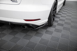 Street+ Heck Ansatz Flaps V.2 passend für Audi A3 Limousine 8V FL schwarz Hochglanz