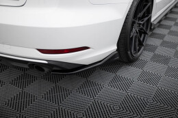 Heck Ansatz Flaps Diffusor V.1 passend für Audi A3 Limousine 8V Facelift schwarz Hochglanz