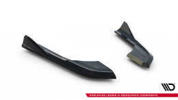 Heck Ansatz Flaps Diffusor V.1 passend für Audi A3 Limousine 8V Facelift schwarz Hochglanz