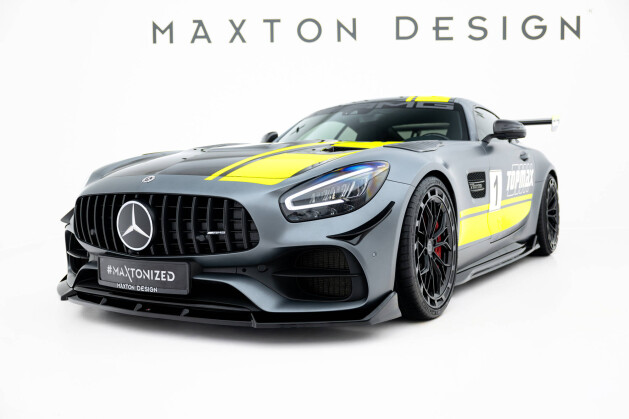 Cup Spoilerlippe Front Ansatz passend für Mercedes-AMG GT C C190 Facelift schwarz Hochglanz