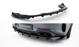 Mittlerer Cup Diffusor Heck Ansatz DTM Look passend für Mercedes-AMG GT C C190 Facelift schwarz Hochglanz