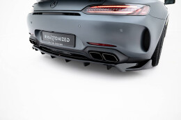 Mittlerer Cup Diffusor Heck Ansatz DTM Look passend für Mercedes-AMG GT C C190 Facelift schwarz Hochglanz