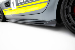 Seitenschweller Ansatz Cup Leisten passend für Mercedes-AMG GT C C190 Facelift schwarz Hochglanz