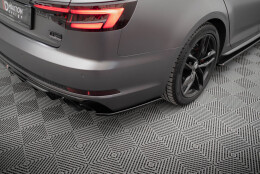Heck Ansatz Flaps Diffusor V.3 passend für Audi A4 S-line B9 schwarz Hochglanz