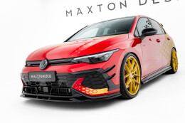Street+ Spoilerlippe Front Ansatz V.1 passend für VW Golf GTI Clubsport Mk8 FL schwarz Hochglanz