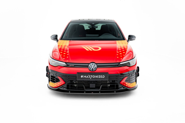 Street+ Spoilerlippe Front Ansatz V.2 passend für VW Golf GTI Clubsport Mk8 FL schwarz Hochglanz