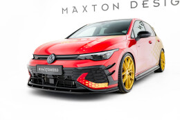 Street+ Spoilerlippe Front Ansatz V.2 passend für VW Golf GTI Clubsport Mk8 FL schwarz Hochglanz