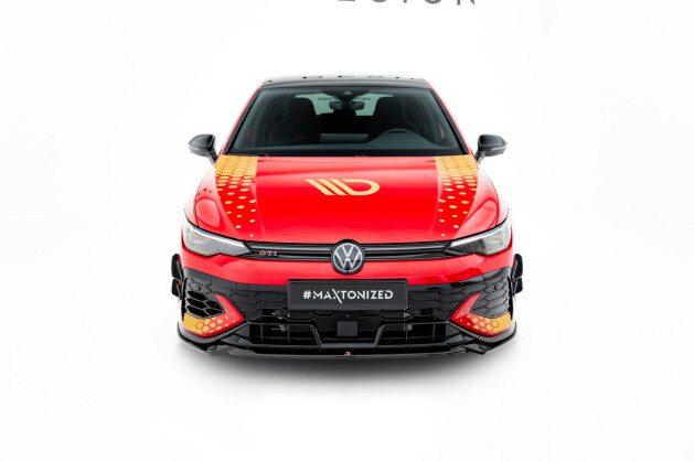 Cup Spoilerlippe Front Ansatz V.4 für VW Golf GTI Clubsport Mk8 FL schwarz Hochglanz