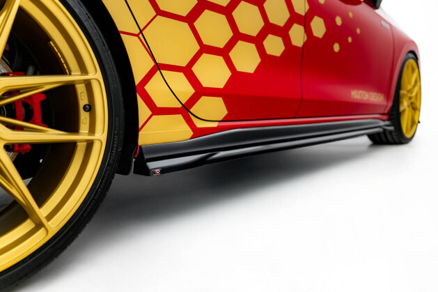 Seitenschweller Ansatz Cup Leisten für V.1 für VW Golf GTI Clubsport Mk8 Facelift schwarz Hochglanz