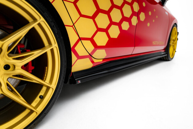 Seitenschweller Ansatz Cup Leisten V.2 passend für VW Golf GTI Clubsport Mk8 Facelift schwarz Hochglanz