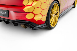 Street+ Heck Ansatz Flaps V.3 passend für VW Golf GTI Clubsport Mk8 FL schwarz Hochglanz