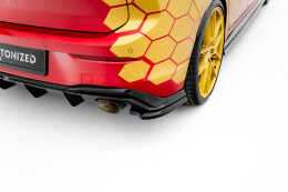 Heck Ansatz Flaps Diffusor V.4 passend für VW Golf GTI Clubsport Mk8 Facelift schwarz Hochglanz