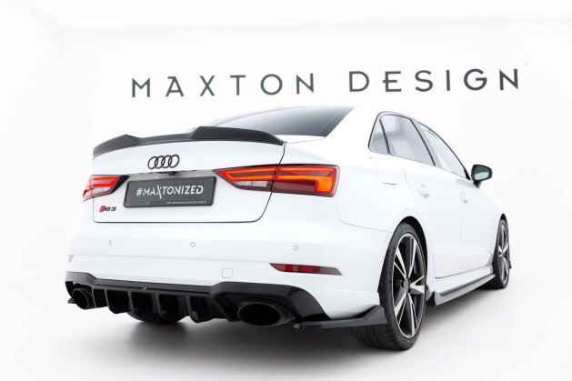 Heck Ansatz Diffusor V.2 passend für Audi RS3 Limousine 8V Facelift schwarz Hochglanz