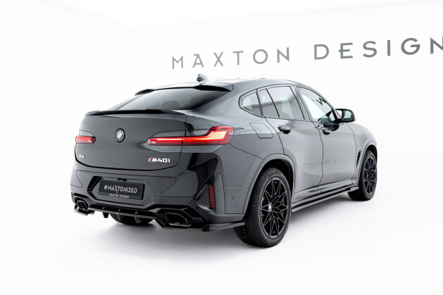 Mittlerer Cup Diffusor Heck Ansatz V.2 passend für BMW X4 M-Paket G02 Facelift schwarz Hochglanz