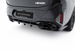 Mittlerer Cup Diffusor Heck Ansatz V.2 passend für BMW X4 M-Paket G02 Facelift schwarz Hochglanz