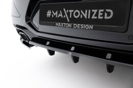 Mittlerer Cup Diffusor Heck Ansatz V.2 passend für BMW X4 M-Paket G02 Facelift schwarz Hochglanz