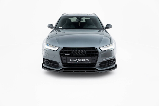 Cup Spoilerlippe Front Ansatz V.3 passend für Audi A6 / A6 C7 S-line/ S6 C7 Facelift schwarz Hochglanz