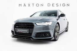 Cup Spoilerlippe Front Ansatz V.3 passend für Audi A6 / A6 C7 S-line/ S6 C7 Facelift schwarz Hochglanz