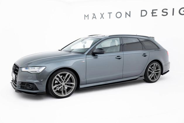 Seitenschweller Ansatz Cup Leisten V.2 passend für Audi A6 / A6 C7 S-line/ S6 C7 Facelift schwarz Hochglanz