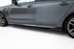Seitenschweller Ansatz Cup Leisten V.2 passend für Audi A6 / A6 C7 S-line/ S6 C7 Facelift schwarz Hochglanz