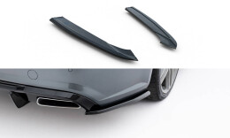 Heck Ansatz Flaps Diffusor V.3 passend für Audi S6 / A6 S-Line / A6 C7 FL schwarz Hochglanz