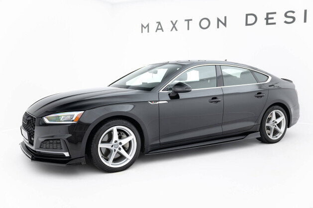Seitenschweller Ansatz Cup Leisten passend für Audi S5 / A5 S-Line Sportback F5 schwarz Hochglanz