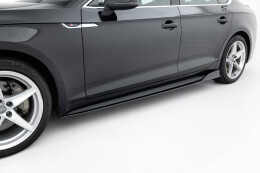 Seitenschweller Ansatz Cup Leisten passend für Audi S5 / A5 S-Line Sportback F5 schwarz Hochglanz