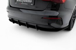Street Pro Heckschürze Heck Ansatz Diffusor passend für Audi A3 Limousine 8Y SCHWARZ