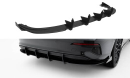 Street Pro Heckschürze Heck Ansatz Diffusor + Flaps passend für Audi A3 Limousine 8Y SCHWARZ-ROT