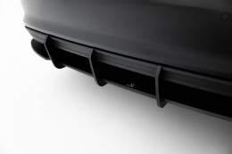 Street Pro Heckschürze Heck Ansatz Diffusor + Flaps passend für Audi A3 Limousine 8Y SCHWARZ-ROT