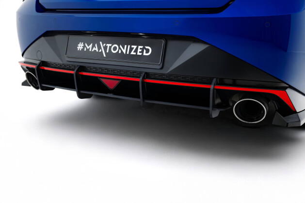 Street Pro Heckschürze Heck Ansatz Diffusor passend für Hyundai Elantra N Mk7 ROT