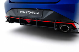 Street Pro Heckschürze Heck Ansatz Diffusor passend für Hyundai Elantra N Mk7 ROT