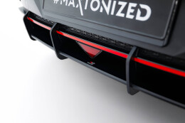 Street Pro Heckschürze Heck Ansatz Diffusor passend für Hyundai Elantra N Mk7 ROT
