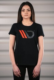 Womens Black T-shirt mit red logo