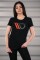 Womens Black T-shirt mit red logo