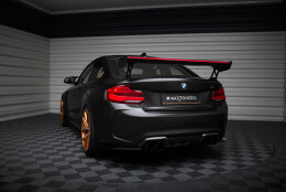 Carbon Heck Spoiler Heckflügel Standfuß Außen + LED passend für BMW M2 F87 / 2 / 2 M-Paket F22