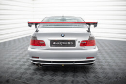 Carbon Heck Spoiler Heckflügel Standfuß Außen + LED passend für BMW 3er Coupe E46