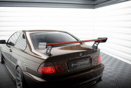 Carbon Heck Spoiler Heckflügel Standfuß Außen + LED passend für BMW 3er Coupe E46