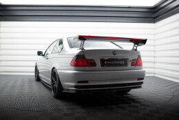 Carbon Heck Spoiler Heckflügel Standfuß Außen + LED passend für BMW 3er Coupe E46