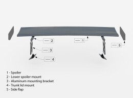 Carbon Heck Spoiler Heckflügel Standfuß Innen für Audi A5 Coupe 8T