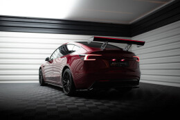 Carbon Heck Spoiler Heckflügel + LED für Tesla...