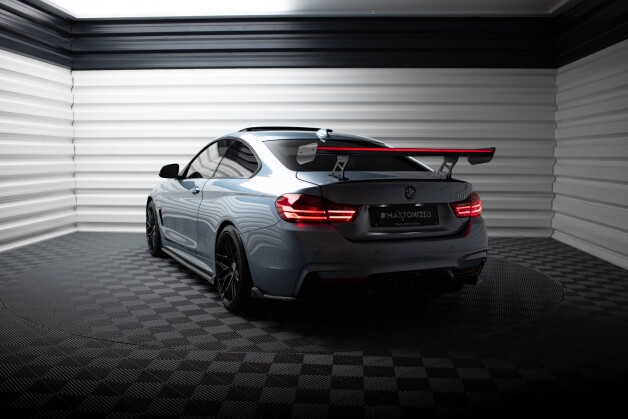 Carbon Heck Spoiler Heckflügel Standfuß Innen + LED passend für BMW 4er F32 / 4 F32 M-Paket Coupe