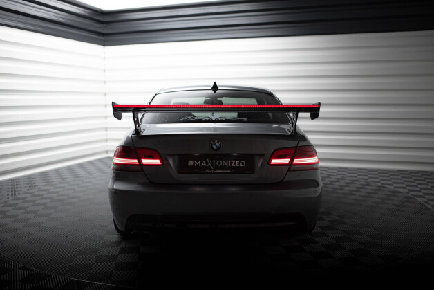 Carbon Heck Spoiler Heckflügel Standfuß Außen + LED passend für BMW 3er / M3 Coupe E92