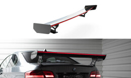 Carbon Heck Spoiler Heckflügel Standfuß Außen + LED passend für BMW 3er / M3 Coupe E92