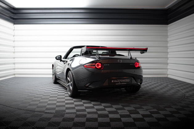 Carbon Heck Spoiler Heckflügel mit Schwan Halterung + LED für Mazda MX-5 ND (Mk4)